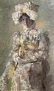 Mikhail Vrubel Portrait of Nadezhda zabela-Vrubel.the Artist's wife,wearing an empire-styles summer dress made to his design Spain oil painting artist